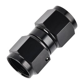 EVIL ENERGY 12AN Female to 12AN Female Straight Swivel Coupler Union Fitting Adapter Aluminum Black