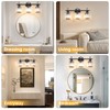 Modern 3 Light Crystal Vanity Light,Black Vertical Bathroom Light Fixture