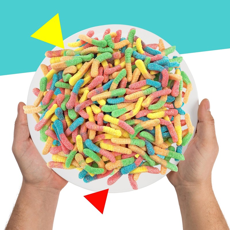 Sour Gummy Worms | 1 Pound Bag of Neon Gummy