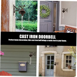 Alipis Vintage Cast Iron Doorbell Manually Shaking Ring Bell Rustic Wall Hanging Doorbell for Home Decor