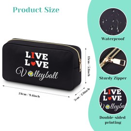 Baipilu Volleyball Gifts for Women Makeup Bag Volleyball Inspirational Gifts for Women Cosmetic Bag Volleyball Stuff Accessories for Sport Volleyball Lovers Player Women Female Christmas Birthday Gift