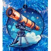 Generic Telescope Ornament - Astronomy Space Exploration Christmas Ornament