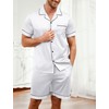 Vssjavun Men Silk Satin Pajamas Set Button Down Sleepwear Short