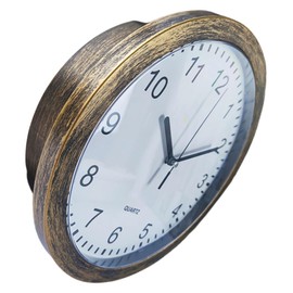 FUNOMOCYA Retro Wall Clock with Storage Box Boho Style Silent Living Room Decor Vintage Wall Hanging Clock