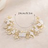 Unicra Gold Wedding Pearl Hair Vines Flower Leaf Headpiece Wedding