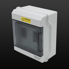 YQMIGU 6 Way Outdoor Waterproof IP66 PC/ABS Alloy Plastic Circuit Breaker Box Power Distribution Protection Box for MCB Miniature Circuit Breaker with DIN Rail 6.50 x 4.13 x 7.48 inch