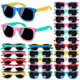 24Pcs Kids Sunglasses Bulk Party Favors with UV 400 Protection, Neon Sunglasses for Kids Age 3-8 Boys Girls for Summer Beach Preschool Classroom Prizes Birthday Gift Goodie Bags Stuffers