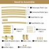 YNL Curved Shower Curtain Rod 35-82In(2.9-6.8Ft), Gold Round Rustproof Shower