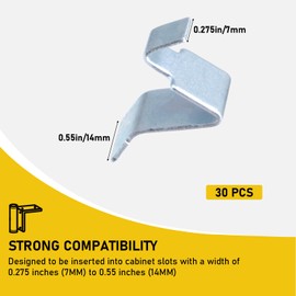 Shelf Clips - 30PCS Metal Shelf Clips for Adjustable Shelves, Bracket Replacement Part Compatible with Metal Cabinet