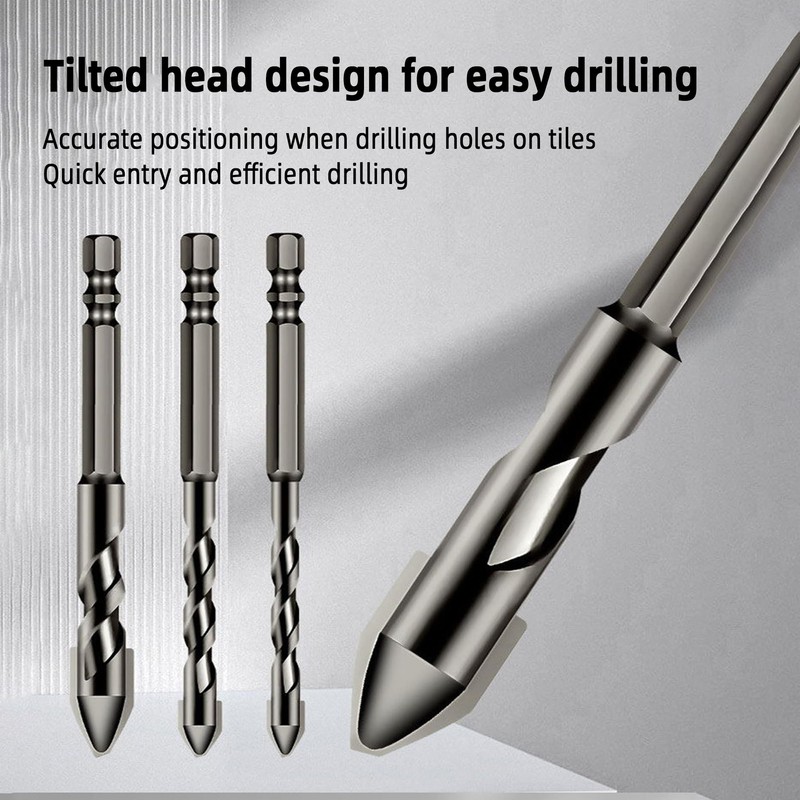 VZU 4PCS High-Strength Eccentric Twist Drill Bit, Ceramic Tilted Eccentric