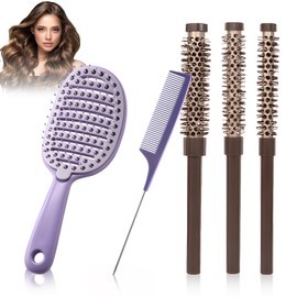 SI SEN Haarbürste,Rundbürste, Antistatisch, Männliche Weibliche Kopfhaut Massagebürste, Kämme Geeignet für Lockiges und Langes Haar, Gebrochenes Haar Kann Leicht Herausgenommen Werden