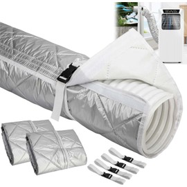 Pack of 2 150 x 50 cm Hose Cover for Portable Air Conditioners - Climate Hose Cover Insulation - Air Conditioning Exhaust Hose Insulation Protective Cover