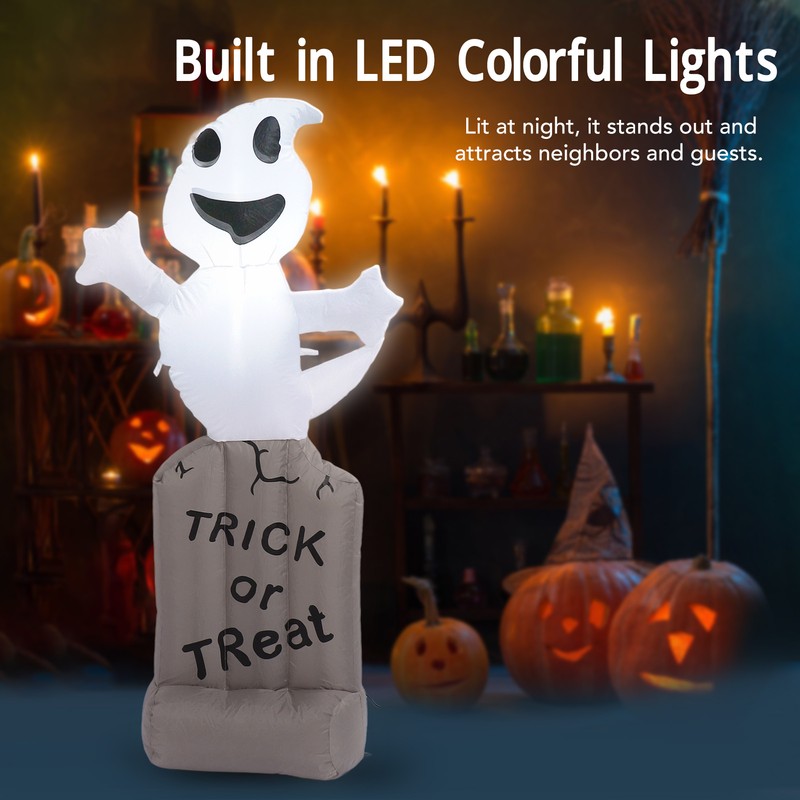Inflatable Ghosts Tombstones Decoration 5Ft LED IP44 Waterproof With Blower