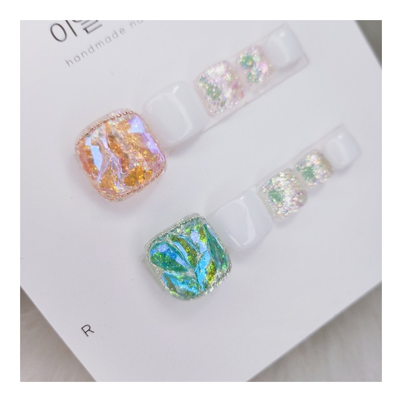 Pink & Blue Ice Stone Pedi Tip - Pink /