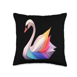 Origami Master Folding Paper Craft Origami Swan Japanese Art Paper Folding Artist Throw Pillow, 16x16, Multicolor