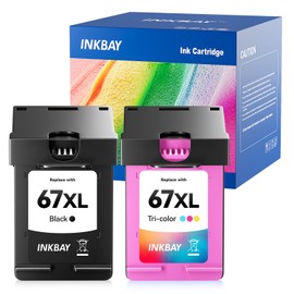 67XL Ink Cartridges for HP Printer Replacement for HP 67 XL Ink Cartridge Black/Color Combo Pack Works with DeskJet 2700e 2752e 2755e 2855e 4155e 4100 4255e Envy 6000 6055 6400 6455e Pro 6458