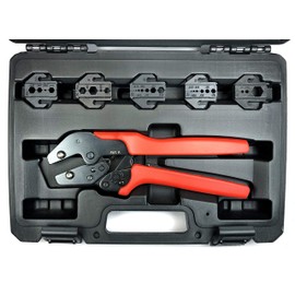ConnectoRF Professional Quick Interchangeable Crimping Tool Kit for Coax RF connectors with 5 Die Sets
