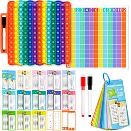 Multiplication Flash Cards + Fidget Multiplication Chart,Math Flash Cards,Suitable for Ages 3 and up