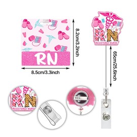 CNA Badge Reel Retractable Badge Clip,CNA Badge Holder with Swivel Clip,RN CNA Badge Buddy Accessories for Work,Certified Nursing Assistant Badge Reels and Hospital Medical Badge Buddy,CNA Gifts (RN)