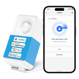 meross Matter Human Presence Sensor, Smart Motion Sensor for Home Automation, mmWave Radar & PIR & Light 3 in 1 Motion Detector, Supports HomeKit, Alexa, Google Home, 2.4 GHz Wi-Fi Required