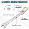 DAKCOS 7mm Flexible Head Spanner Dual Heads Ratchet Combination Wrench