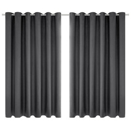 Deconovo Deconovo Thermal Insulated Wide Curtains Grey Energy Saving Noise Reducing Eyelet Blackout Curtains for Living Room Bedroom, 90 x 72 Drop Inch, 1 Pair, Dark Grey