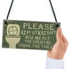 RED OCEAN Funny Novelty Bathroom Sign Aim Straight Loo Decor