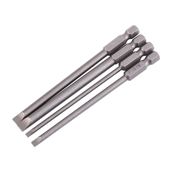 4Pcs 100mm Flat Head Slotted Tip Screwdrivers Bits Phillips Screwdriver