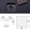Square Shower Drain 4 inch, Nicmondo 304 Stainless Steel Point