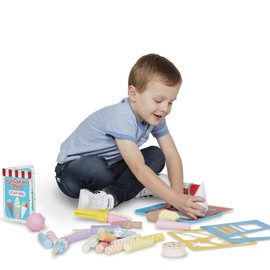 Melissa & Doug Ice Cream Shop Multi-Colored Chalk and Holders Play Set - 33 Pieces, Great Gift for Girls and Boys