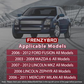 Frenzybro 2PCs Front Upper Control Arm with Ball Joints Replacement For 2006-2012 Ford Fusion, 2003-2008 Mazda 6, 2006-2011 Mercury Milan,2007-2012 Lincoln MKZ,2006 Lincoln ZEPHYR