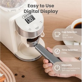 Gevi Coffee Grinder Electric,Coffee Bean Grinder with 35 Grind Settings for Espresso,Drip,French Press,Burr Coffee Grinder for Home Use,Anti-static Design,Beige