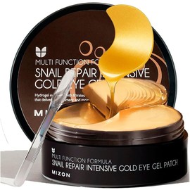 MIZON Parches para Ojos de Hidrogel (Gold) – Antiojeras y antibolsas con baba de caracol, ácido hialurónico – 60 Piezas – Skin Care Coreano para todo tipo de piel