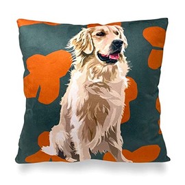 Leslie Gerry Golden Retriever Cushion Cover Dog Gift