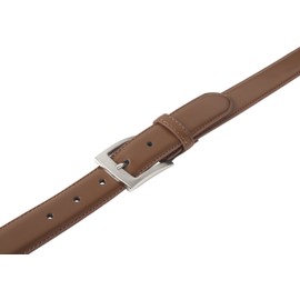Sportoli Belts for Men Mens Belt Buckle Genuine Leather Stitched Uniform Dress Belt - Tan (46)
