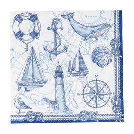 Caspari To The Lighthouse Luncheon Napkins - 20 Luncheon Napkins per Pack