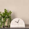 Bloomingville Decorative Half Moon Marble Mantel Clock, White and Black