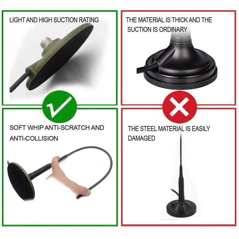 Soft Whiplash Walkie Talkie - 16 ft Mobile Magnetic Base