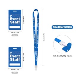 Event Staff Lanyards - Reusable & Flexible PVC ID Badges for Office, School, Events，Durable Anti-Bend Plastic Cards for Exhibition Guests by OSTENBIG 25pcs (Light Blue)