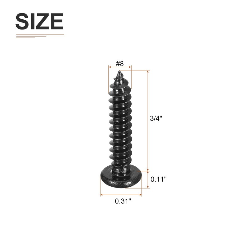 DTGN #8x3/4" Phillips Pan Head Self-tapping Screw - 100Pack -
