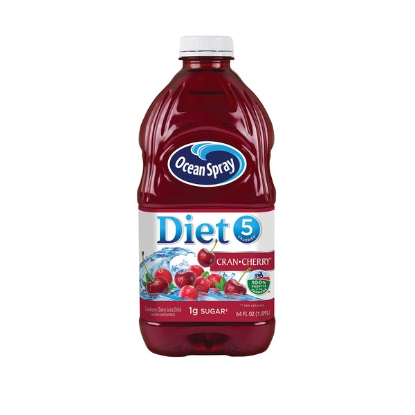 Ocean Spray Diet Cranberry Cherry Juice Drink, 64 FL Oz Bottle (Pack of 8)