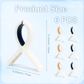 Towel Clips for Beach Chairs Beach Accessories 6pcs Windproof Clothes Pins Outdoor Strong Beach Chair Clips for Sand Pool Boat Blanket Plastic Sunbed Towel Pegstowel Clips for Beach Chairs