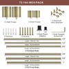 Double Curtain Rods 72-144", Decorative Double Drapery Rods with Cap