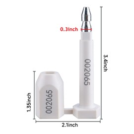 NovelBee 100pcs Bolt Seals for Containers,Metal Seals for Container,Shipping Container Locks,Shipping Seal with Print Progressive Numbering for Cargo Containers,Truck Trailers (White)