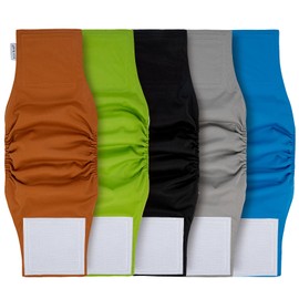 Pet Soft Dog Diapers Male Reusable, 5 Pack Belly Bands for Male Dogs, High Absorbing Washable Male Dog Warps for Doggie Puppy in Incontinence Excitable Training(Classic, S)