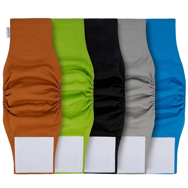 Pet Soft Dog Diapers Male Reusable, 5 Pack Belly Bands