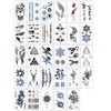 Nirbffo Black Temporary Tattoos Moon Stars Eyes Hexagram Geometry Wolf