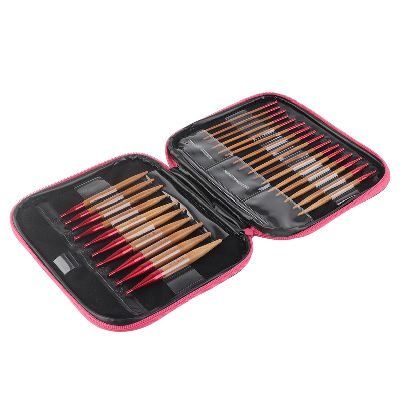 Interchangeable Carbonized Bamboo Needles Set Aluminum Circular Knitting Needles Ring