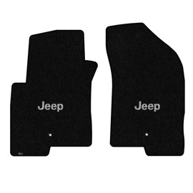Lloyd Mats Custom-Fit Carpeted Floor Mats Premium Luxury Car Floor Liners for Jeep Compass 2007-2008 (Black, 2PC - 'Jeep' Logo)