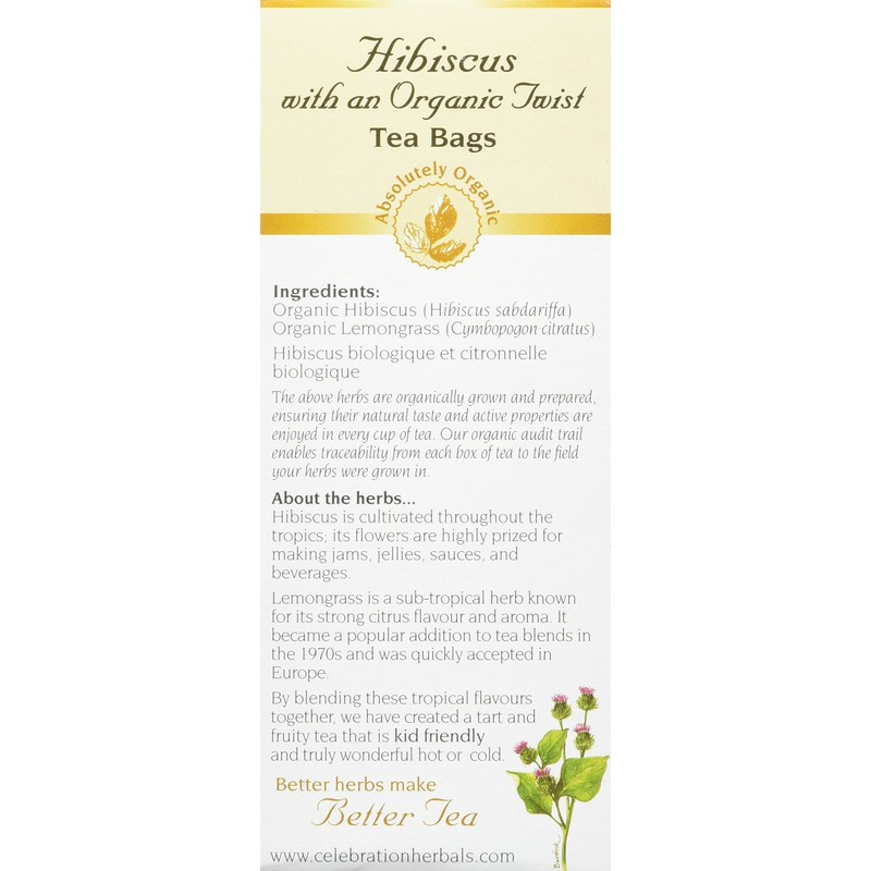 Celebration Herbals Hibiscus with an Organic Twist Tea Organic 24